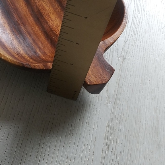 Vintage Leilani Monkey-Pod Wood Tray leaf divided - Picture 7 of 8